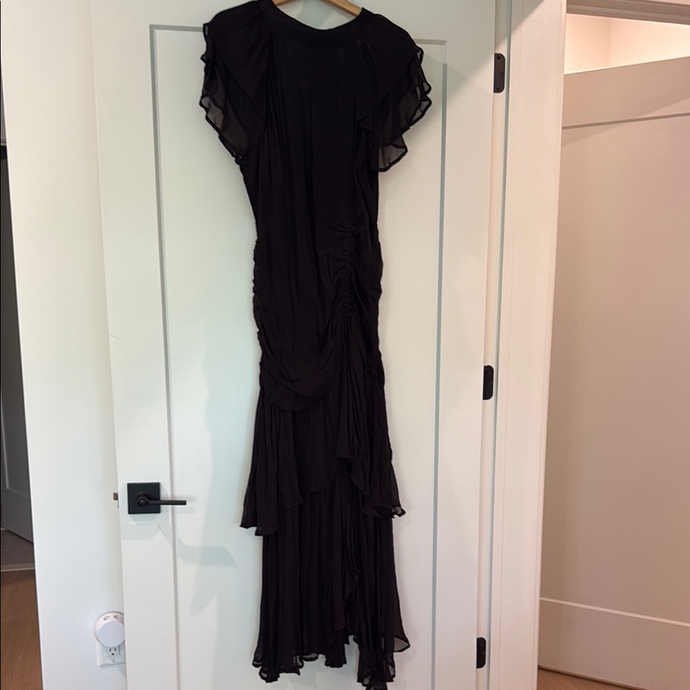 Cleobella Cecilia Black Asymmetrical Ruffled Gown - Picture 2 of 8